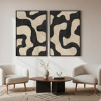 Framed Abstract Beige Black Wall Art - Image 8
