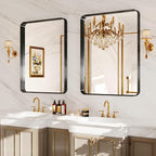 Bathroom Mirror for Wall, 30x22 Inch Rectangle Mirror, Matte Black Metal Framed - Image 8