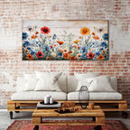 Rustic Wildflower Wall Art for Living Room Farmhouse Colorful Floral Picture - Image 2