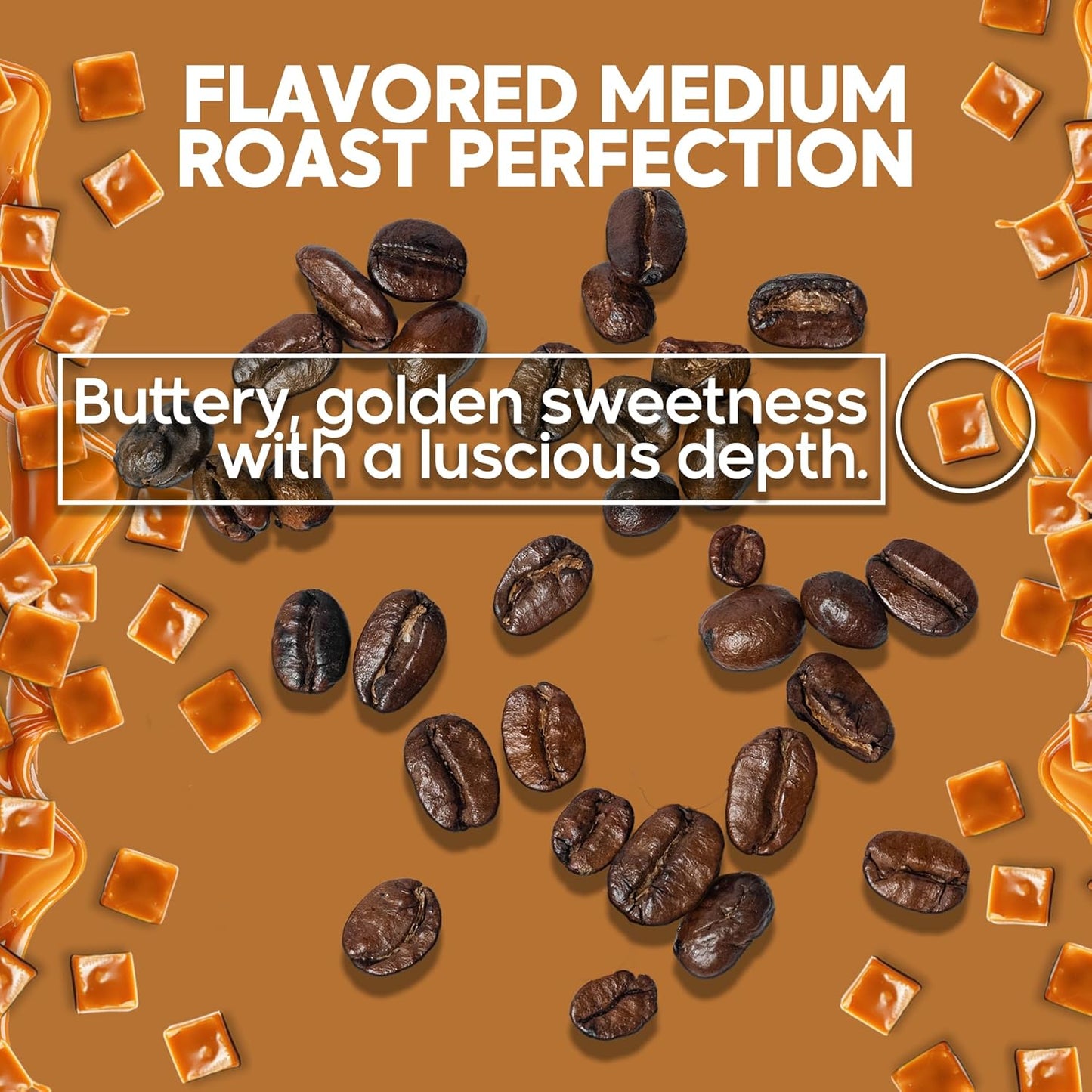 Sarasota Coffee Ground Salted Caramel | Medium Roast Gourmet Flavored Coffee Grounds | Low Acid, Mold Free, Specialty Grade Flavored Bulk Ground Coffee | 5lb (80 oz)