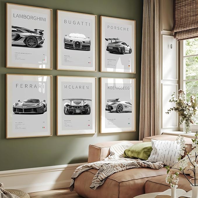 CSLGQGV Car Poster Vintage Racing Car Wall Art Supercar Canvas Prints Painting - Image 5