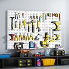 Peg Board, 6 Pack White Peg Board Panels, 50lbs Load Capacity Each, Pegboard - Image 3
