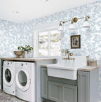 Ismoon Floral Wallpaper Peel and Stick Blue and White Contact Paper Vintage - Image 6