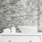AULIGET 20 Sheets Peel and Stick Backsplash, Coffee & Brown Wood Look PVC Mixed - Image 6