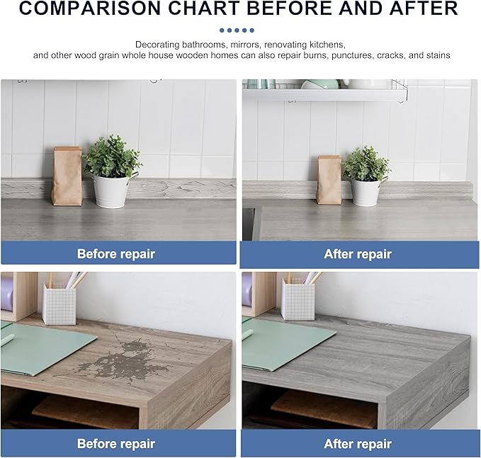 TIANLDD 27 FT Wood Grain Wallpaper Border, Removable Waterproof Mirror Border - Image 3