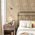 VEELIKE Aged Tan Concrete Wallpaper Peel and Stick Textured Distressed Concrete - Image 3