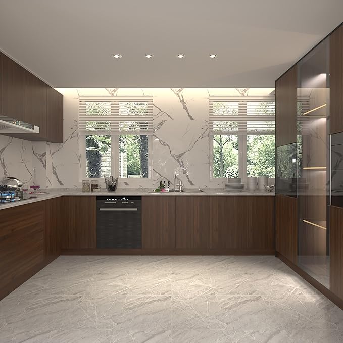 BOMENG Walnut Wood Contact Paper Roll Thick Brown Textured Wood Grain Peel and - Image 7