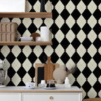 Simon&Siff Retro Peel and Stick Wallpaper Black and White Cream Wallpaper - Image 5