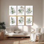 LLEEMPI Sage Green Wall Art Set of 3, Modern Watercolor Botanical Wall Decor - Image 6
