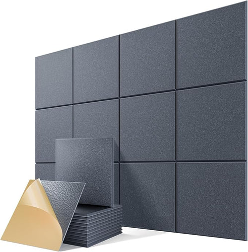 12 Pack Self-Adhesive Acoustic Panels by Lebenforce