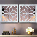 Wocred 2 PCS Square Wall Mirror, Gorgeous Rustic Farmhouse Accent Mirror - Image 6