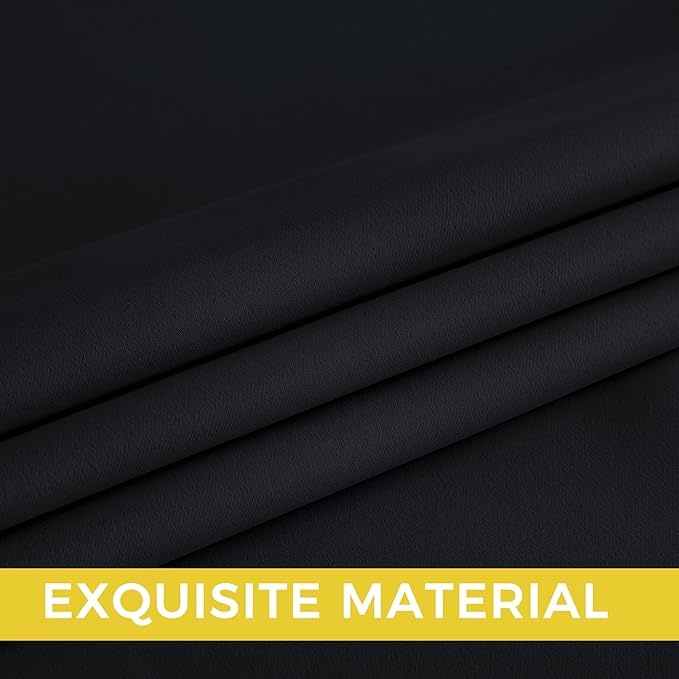NICETOWN Room Darkening Draperies Curtains Panels, 2 Panels Black W52 x L108 - Image 4