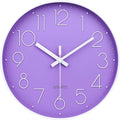jomparis Purple Wall Clock 12 Inches Silent Quartz Wall Clock Lavender Decor by JOMPARIS