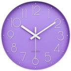jomparis Purple Wall Clock 12 Inches Silent Quartz Wall Clock Lavender Decor by JOMPARIS
