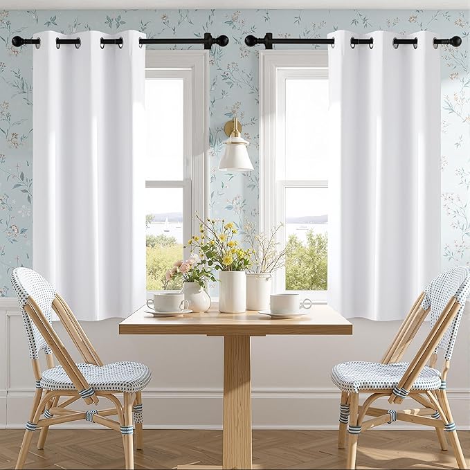 NICETOWN 100% Blackout Window Curtain Panels 50" Length, Snow White, 42 inches - Image 6
