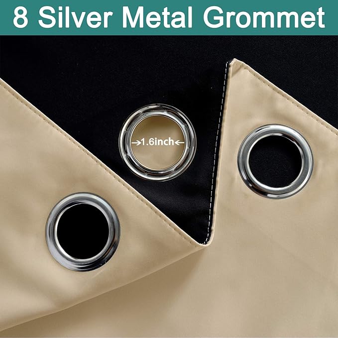 Yakamok Home Decor Thermal Insulated Full Blackout Drapes, 2-Layer Lined 100% - Image 6