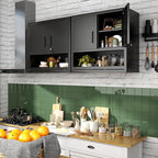 Garage Wall Cabinet with Doors and Shelves, Wall Mounted Metal Storage Cabinet - Image 6