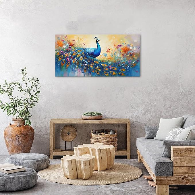 Abstract Peacock Wall Art Colorful Peacock Pictures Wall Decor Abstract Bird - Image 5