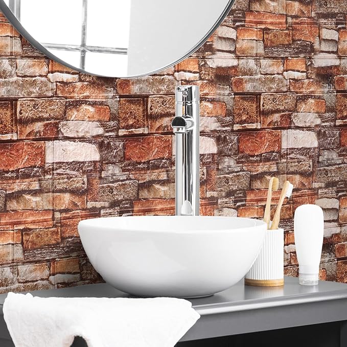 10PCS 3D Wall Panels Peel and Stick Foam, Self-Adhesive Decorative 3D Brick - Image 2