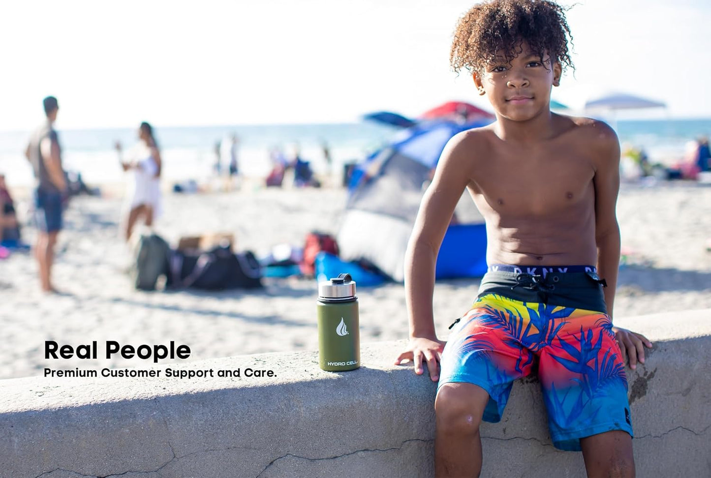 HYDRO CELL Stainless Steel Insulated Water Bottle with Straw - For Cold & Hot Drinks - Metal Vacuum Flask with Screw Cap and Modern Leakproof Sport Thermos for Adults (Army 14oz)