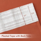 MIULEE Back Tab Burnt Orange Blackout Curtains 90 Inch Long 2 Panels Set - Image 4