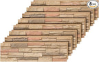 8-Pack Faux Stone Wall Panels PU Stone Veneer Siding, Mortarless Lightweight by Wallwell