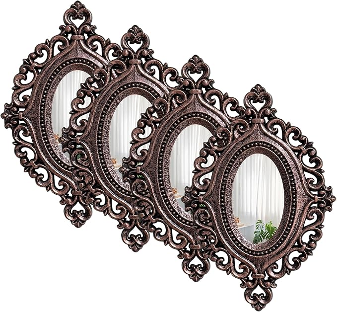 ZEXUIRU 4 Set. Rustic Wall Mirrors by ZEXUIRU