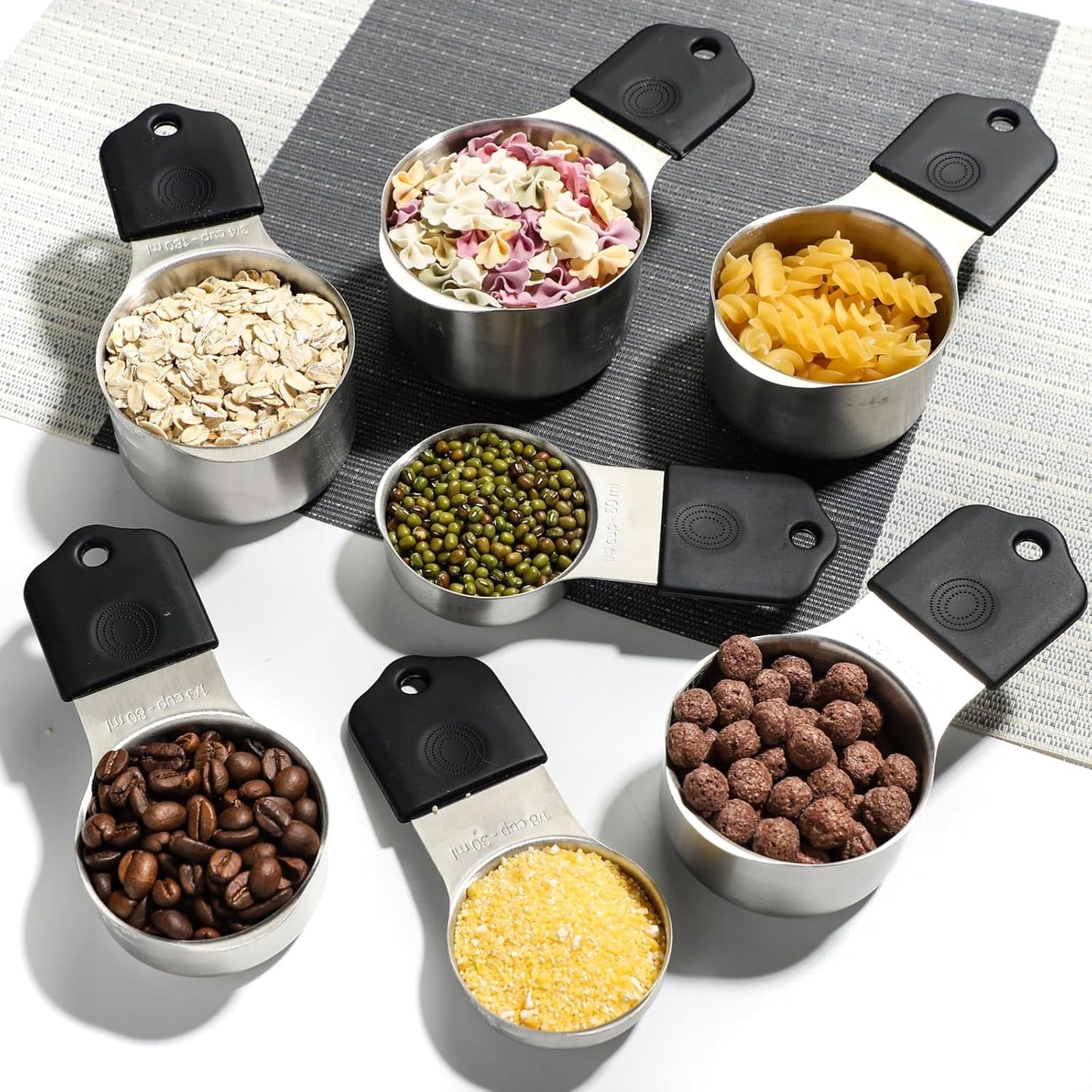 Magnetic Measuring Cups Set 8 Stainless Steel Stackable Nesting Measuring Cups for Measuring Dry and Liquid Ingredients
