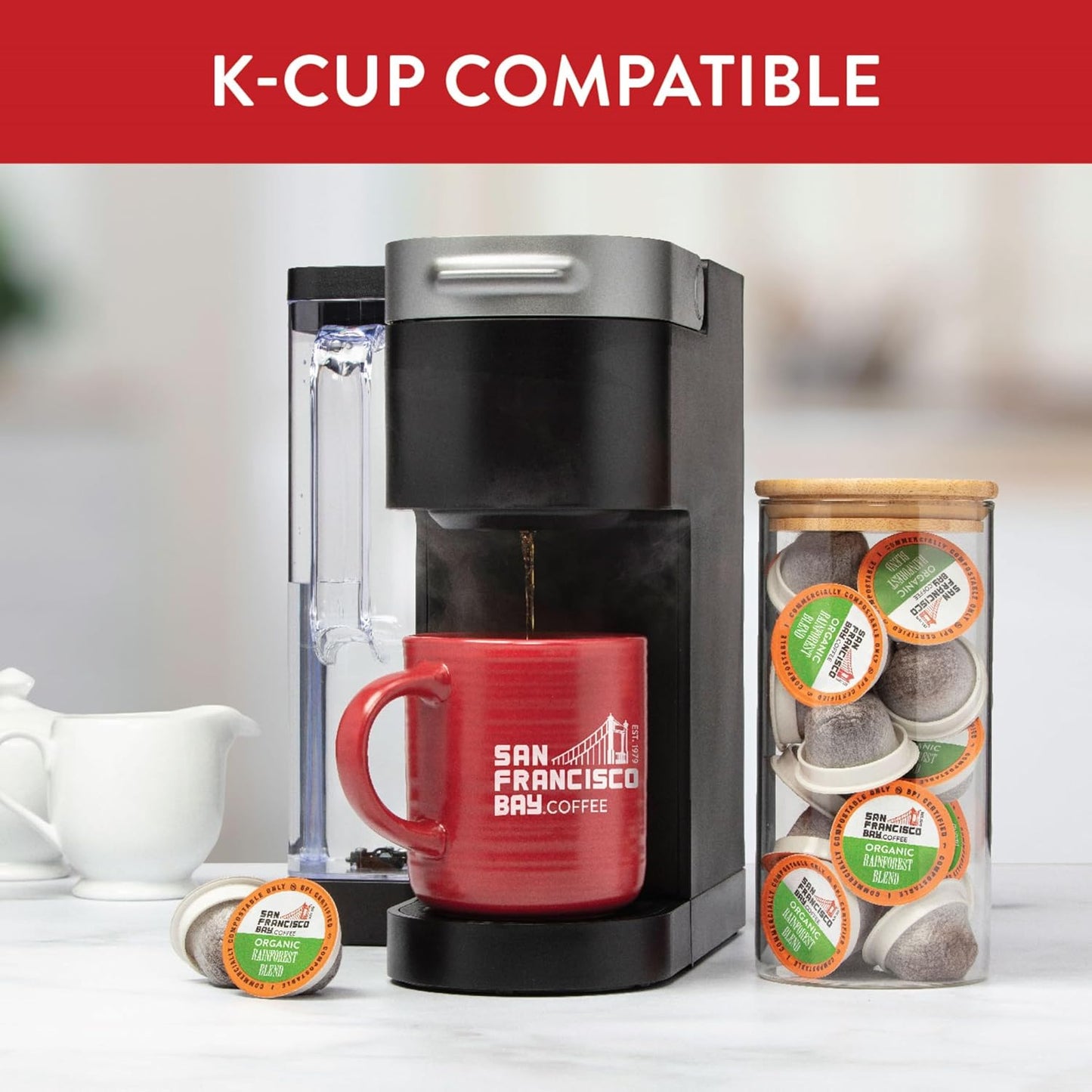 San Francisco Bay Compostable Coffee Pods - Organic Rainforest Blend (120 Ct) K Cup Compatible including Keurig 2.0, Medium Dark Roast