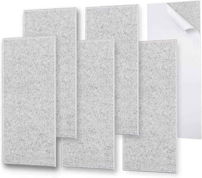 6 Pack Thickened Soundproof Wall Panels, 15.75" X 31.5" X 0.47" High Density by ENSEPST