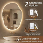 LOVESPEJO Irregular Backlit Mirror Bathroom 25x35 Inch, Asymmetrical LED - Image 9