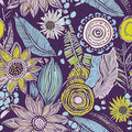 Purple Boho Wallpaper Peel and Stick, Vintage Yellow Floral Contact Paper 17.5" by Laatse