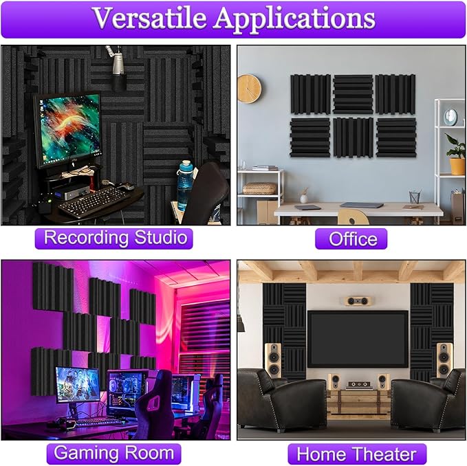 TroyStudio Thick Acoustic Foam Panels, Dense Soundproof Padding Tile, Recording - Image 5