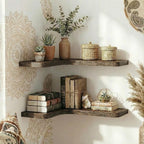 16 Inch Solid Wood Floating Corner Shelves 3 Pack - Image 6