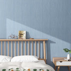 Grasscloth Textured Wallpaper Dark Blue Linen Thick 24" X 394" Fabric Contact - Image 5