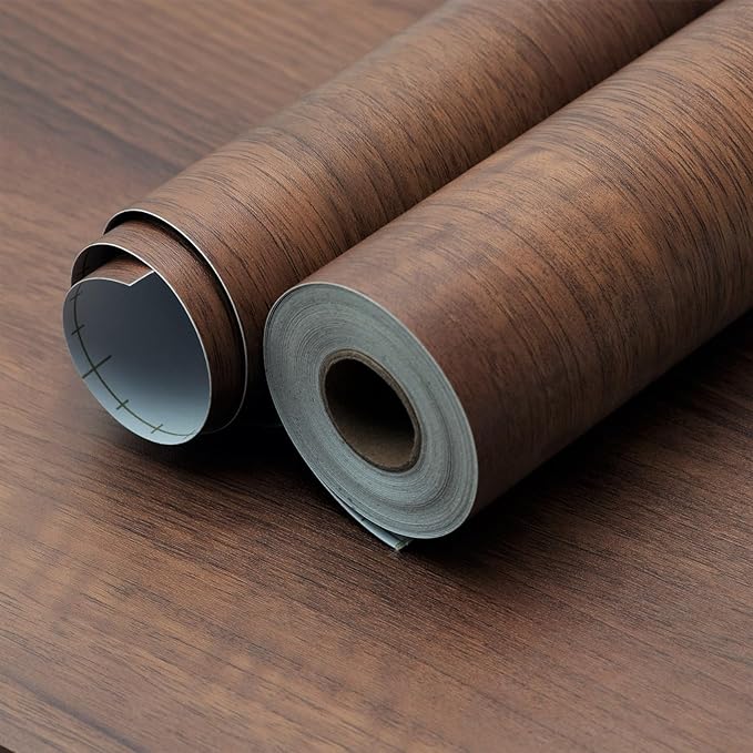 Walnut Wood Grain Contact Paper Peel and Stick Wood Wallpaper Removable - Image 3