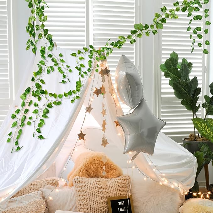 CQURE 48 Pcs 336Ft Artificial Ivy Fake Vines, Ivy Garland Greenery Garland Fake - Image 7