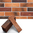 Red Faux Brick Wall Tiles, 3D Thin Brick Veneers by Holydecot