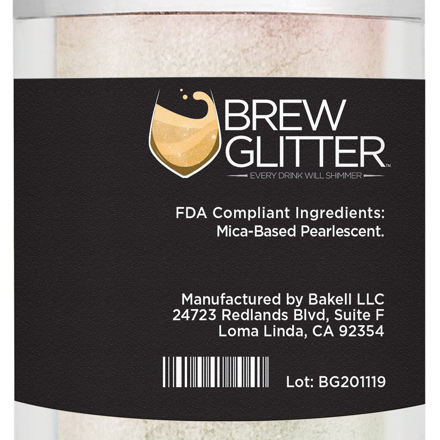 Brew Glitter - Gold Iridescent (25g 1x Shaker Jar) | Edible Glitter for Cocktails, Mocktails and Beverages