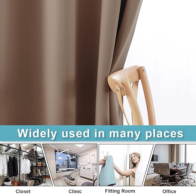 RYB HOME Extra Wide Curtains for Divider Room Separation Soundproof Temporary - Image 5