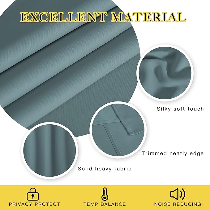 NICETOWN Sliding Glass Door Curtain 120 inches Long, Grommet Room Darkening - Image 5