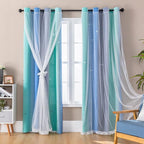XiDi Blue Blackout Curtains for Boy Rooms Green Curtains for Bedroom Grey by Addsomecolortolife