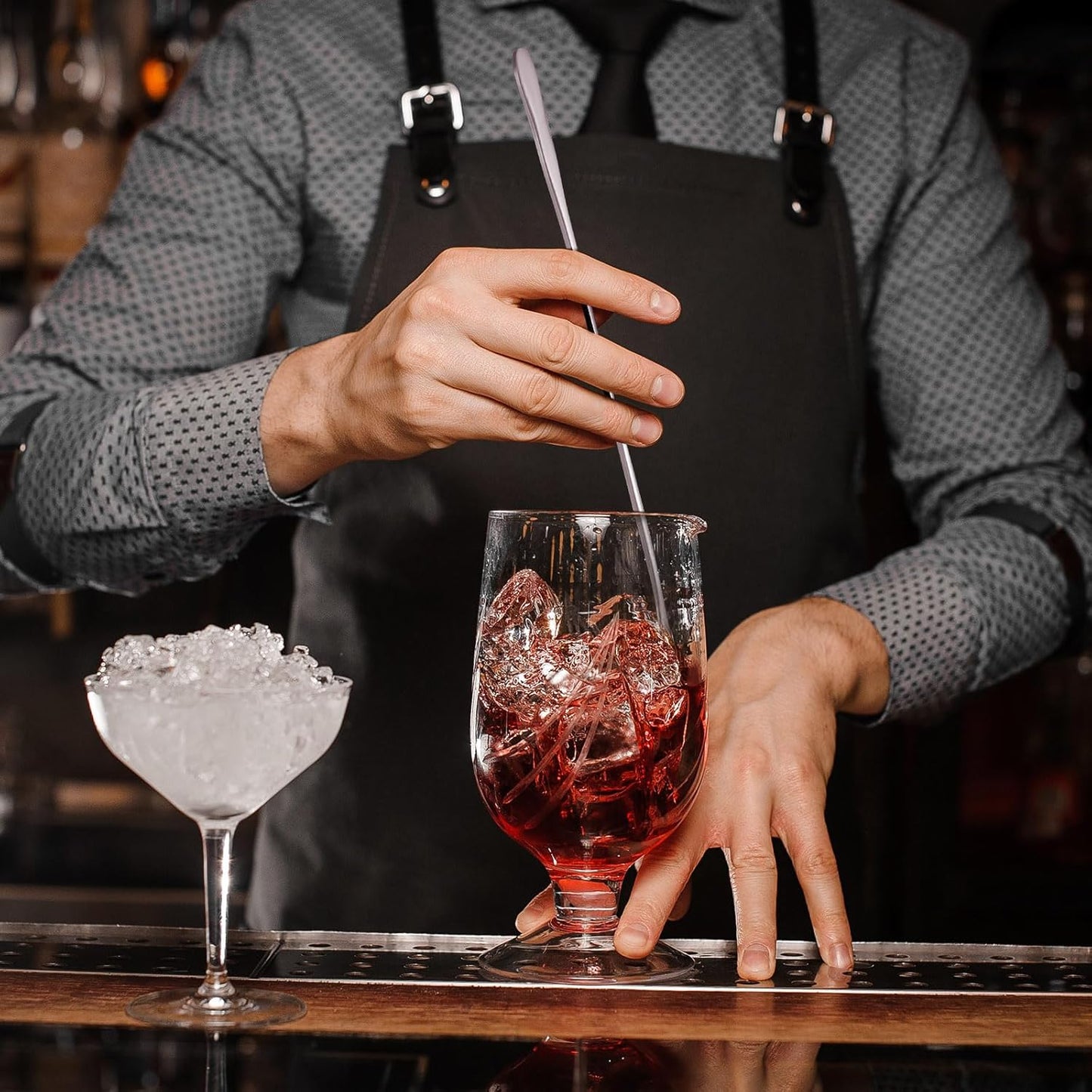 Patelai 8 Pieces Stainless Steel Coffee Stirring Spoons 7.8 Inch Reusable Coffee Stirrers Long Handle Bar Cocktail Salt Spoons Tiny Swizzle Sticks for Bar Cocktails