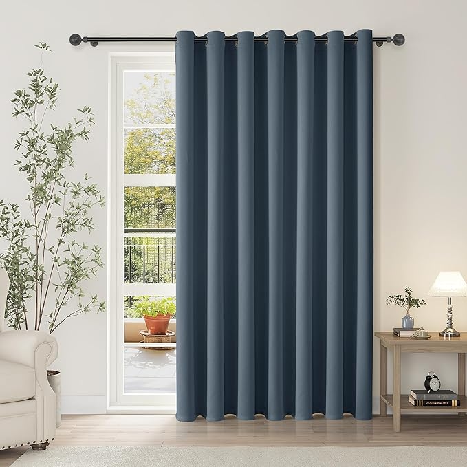 ChrisDowa Room Divider Curtain 120 Inches Long, Wide Blackout Sliding Door by ChrisDowa