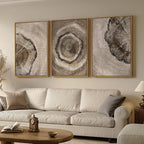 Large Framed Neutral Vintage Wall Art - Image 2