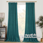 NICETOWN Teal Velvet Curtains 108 inches Long 52 Wide, Classic Heat & Light - Image 3