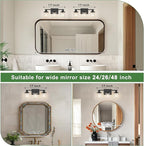 DORESshop 17 Inch Bathroom Light Fixtures, 3-Light Black Bathroom Lighting - Image 2