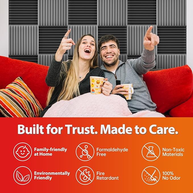 12 Pack Acoustic Panels – Sound Proof Foam Panels - Image 5