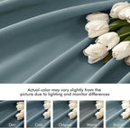 MIULEE Greyish Blue Back Tab Blackout Curtains 102 Inch Long 2 Panels Set - Image 8