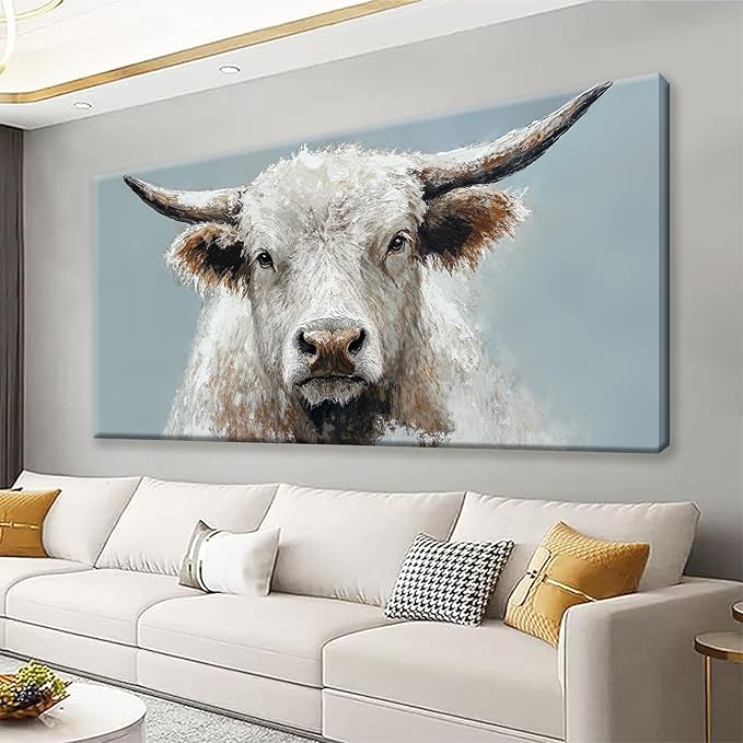 Suconvng Highland Cow Wall Art For Living Room Animal Canvas Art Wall Decor by Suconvng